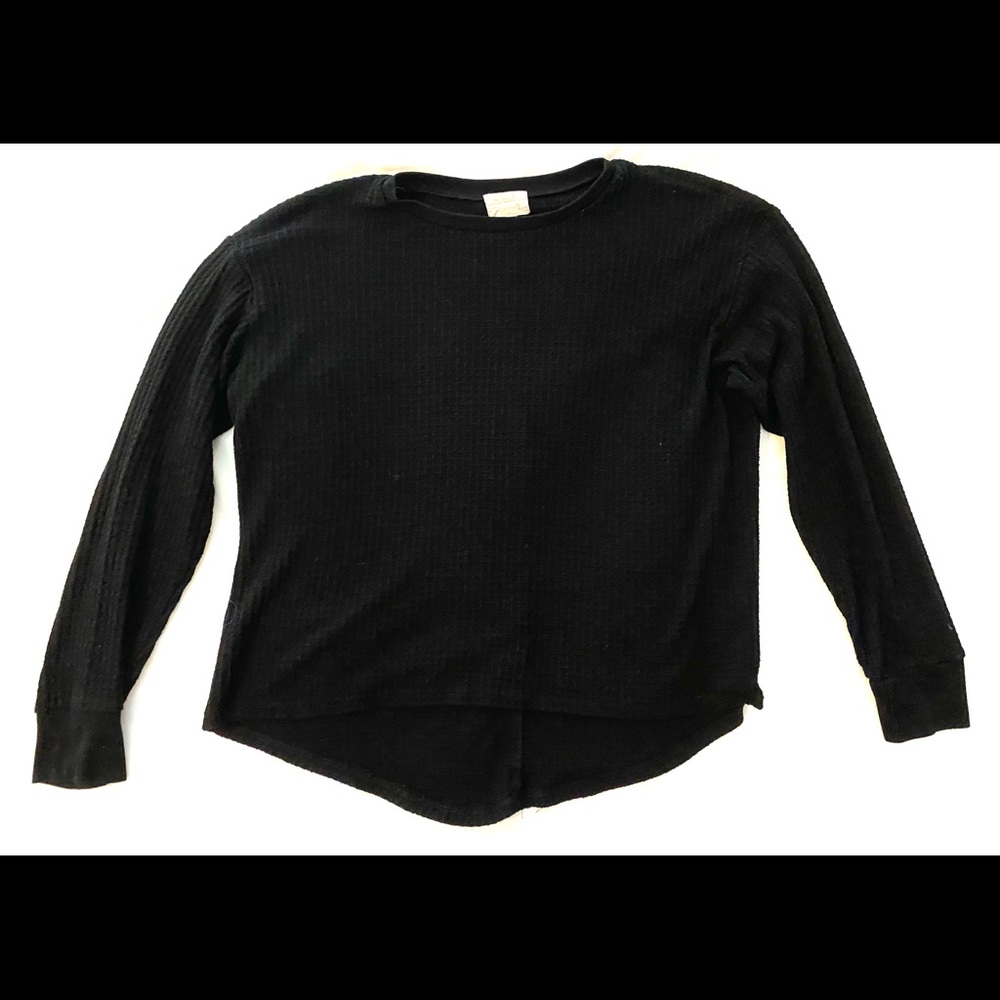 Size medium waffle knit black sweater